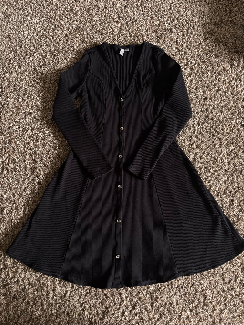 ASOS Women’s Black Button-Front Long Sleeve Dress